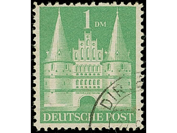1 M. mittelgelblichgrün, Type I, gezähnt L 11 : 11 : 11½ : 11 und mit Wasserzeichen 1Y, sauber gestempelt und in tadelloser E