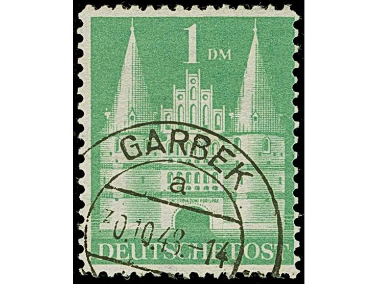 1 M. mittelgelblichgrün, Type I, gezähnt L 11 und mit Wasserzeichen 1Z. sehr sauber gestempelt, links und rechts etwas nachge