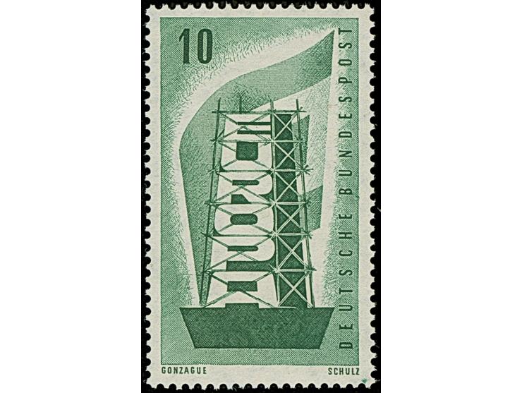 1956, Europa 10 Pfg. mit seitenverkehrtem Wasserzeichen, postfrisch und in tadelloser Erhaltung, signiert A. Schlegel BPP mit