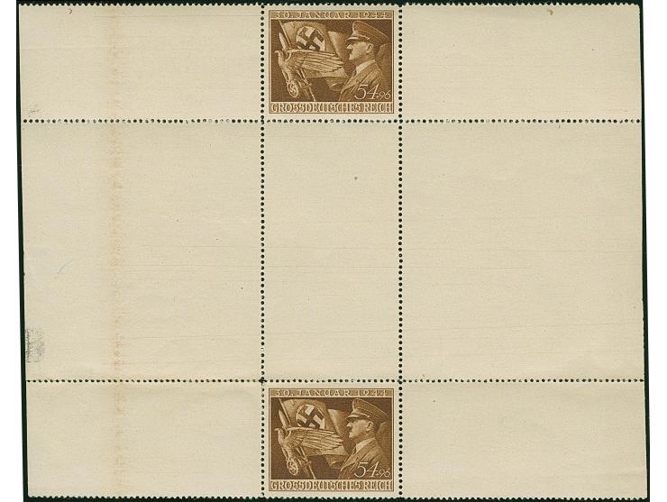 1944, 11. Jahrestag der Machtergreifung durch Adolf Hitler 54+96 Pfg. als gezähnter Probedruck in Schwärzlichorangebraun, zwe