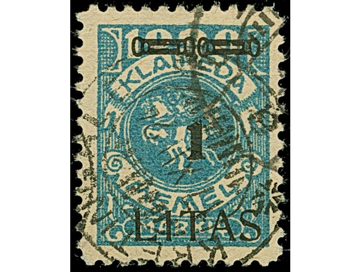 1923, 1 L. auf 1000 M. grünlichblau mit Aufdrucktype “VIIb” (Feld 95), sauber mit Stempel “KRETINGALE *a* 17.XII.24” entwerte