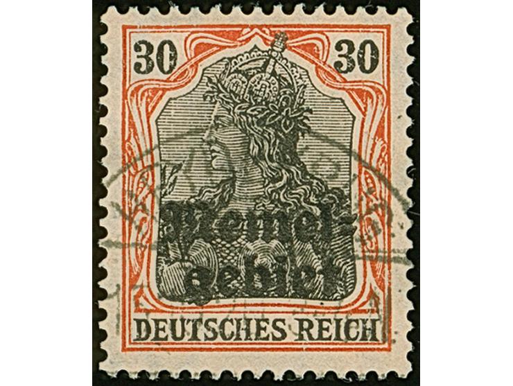 1920, Germania 30 Pfg. dkl. rotorange/schwarz auf orangeweiß, sauber gestempelt, in einwandfreier Erhaltung, sign. Dr. Peters