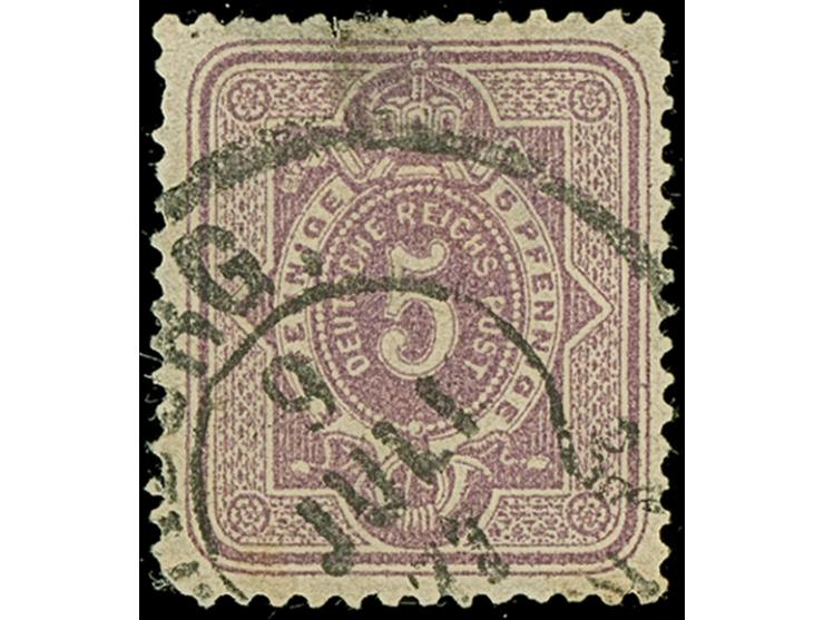 “HAMBURG. 9.JUL.77” (Spalink 17-5y) klar auf loser Marke 5 Pfge trüblila. Die farbfrische Marke ist fehlerhaft, optisch aber 