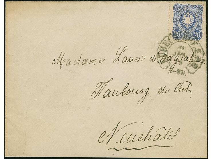 “LÜBECK BHF. E.P.B. 21.JAN.79” (Spalink 22-3) recht klar auf 20 Pfge dunkelultramarin als tarifgerechte Einzelfrankatur auf B