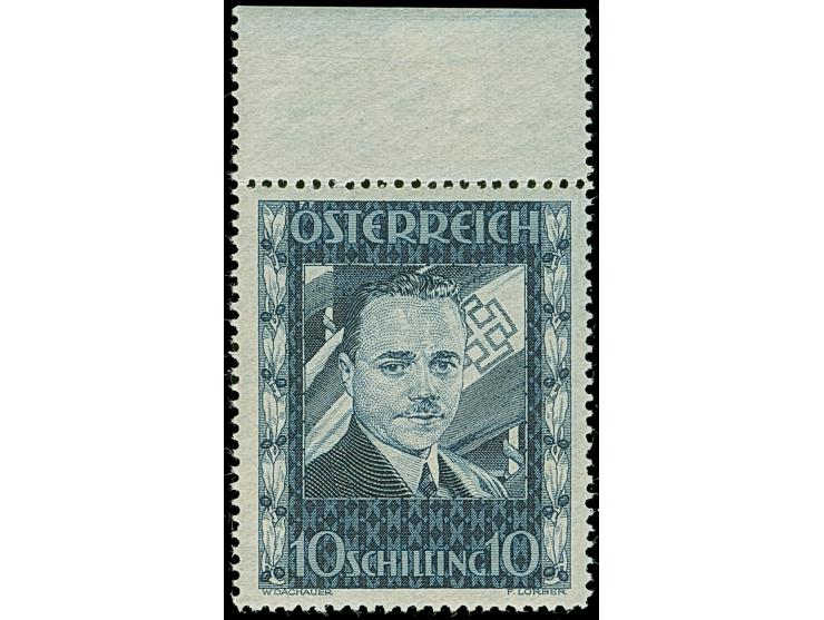 1936, Dollfuß 10 S., farbfrisch, postfrisch (mit Falzresten im Oberrand), tadellos