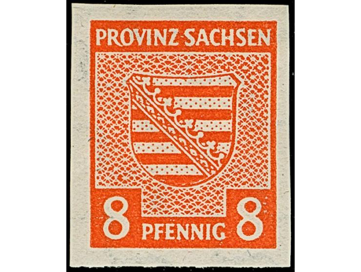 1945, Wappen 8 Pfg. mit Wasserzeichen “Stufen steigend”, allseits breitrandig, postfrisch mit einer winzigen Fingerspur und h