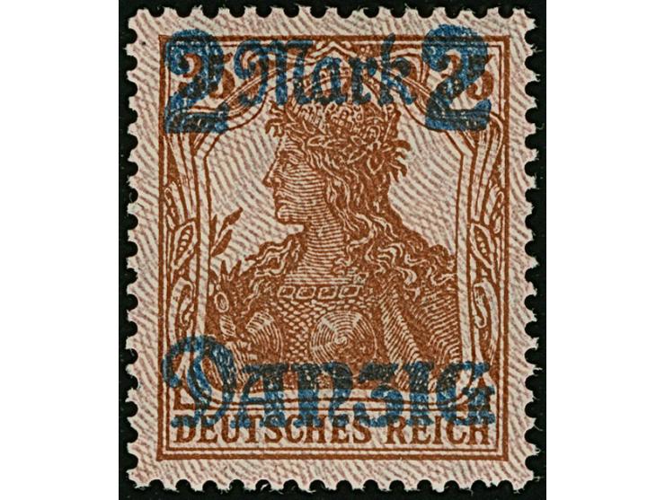 2 M. auf 35 Pfg. mit doppeltem Netzunterdruck, Spitzen nach oben, postfrisch und in tadelloser Erhaltung, sign. Hochkeppler u