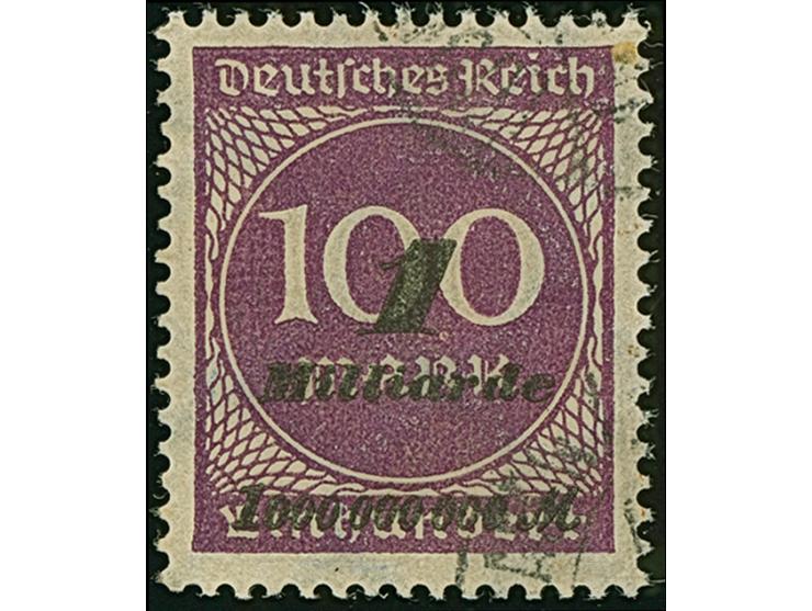 Hitler-Provisorium 1 Mrd. auf 100 M. violettpurpur, gestempelt, tadellos, sign. Infla und Peschl, &nbsp;Fotoattest Tworek BPP