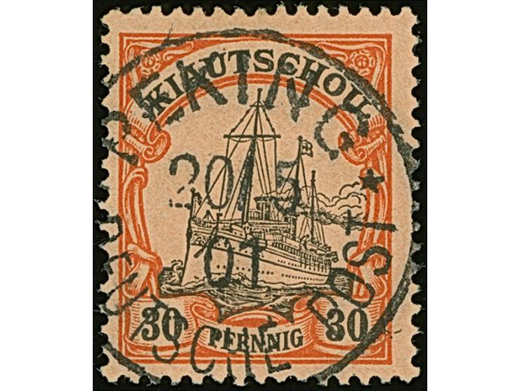 Kiautschou Kaiseryacht 30 Pfg. mit klarem Stempel “PEKING DP 20.5.01”, in einwandfreier Erhaltung, doppelt sign. Bothe BPP