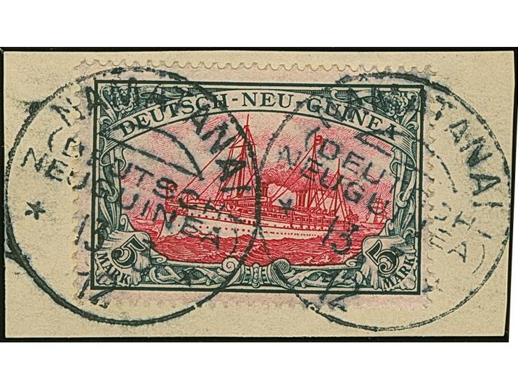 “NAMATANAI (DNG) 13.3.12” zweimal klar auf Kaiseryacht 5 M. auf Briefstück, in einwandfreier Erhaltung. Ein schönes Exemplar 