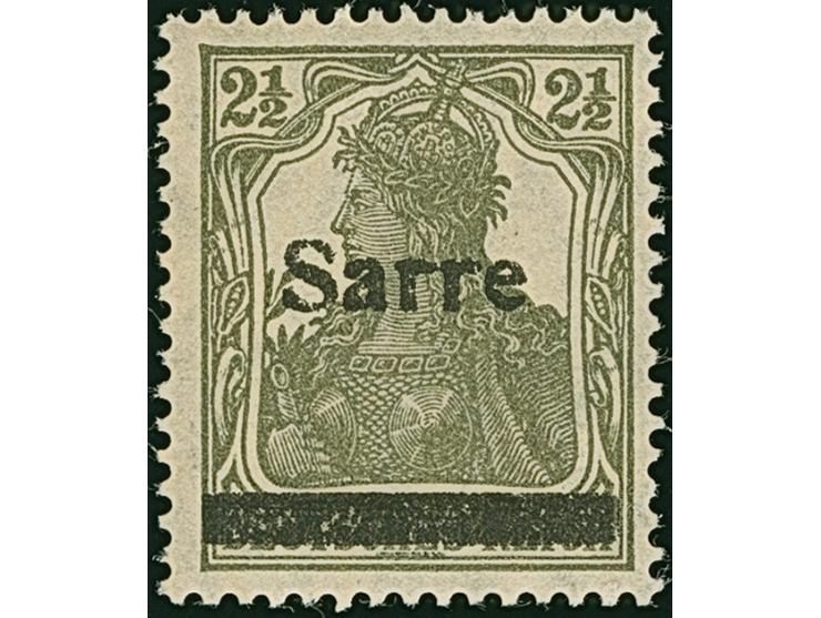 1920, Germania 2½ Pfennig bronzegrau, Aufdrucktype II, farbfrisch und gut gezähnt, postfrisch, tadellos. Eine sehr seltene Ma