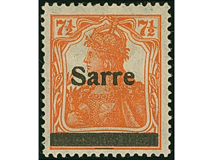 1920, Germania 7½ Pfennig rötlichorange, Aufdrucktype II, farbfrisch und gut gezähnt, sauber ungebraucht, tadellos. Eine selt