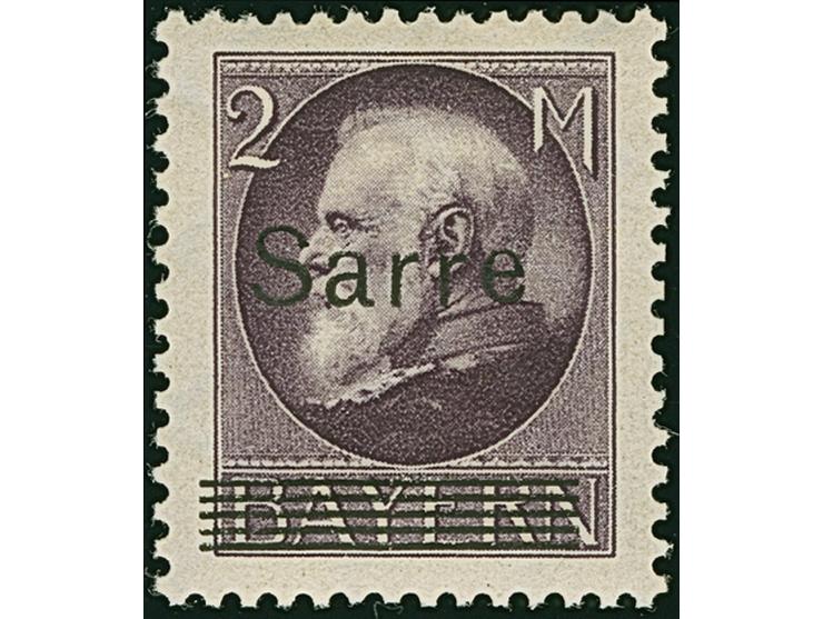 1920, Ludwig 2 Mark purpurviolett, Friedensdruck, farbfrisch und gut gezähnt, sauber ungebraucht, tadellos, eine sehr seltene