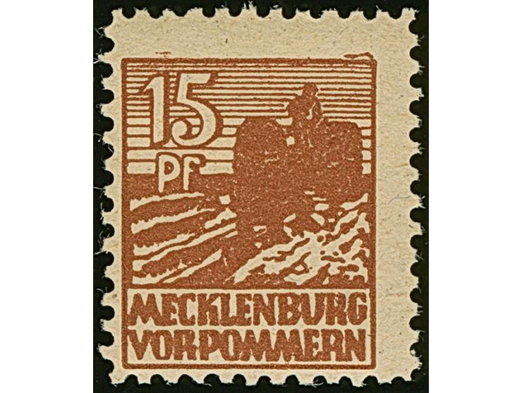 15 Pfg. dunkelbraunorange auf y-Papier, postfrisch, in tadelloser Erhaltung, u.a. sign. Kramp BPP mit Fotoattest (2012)