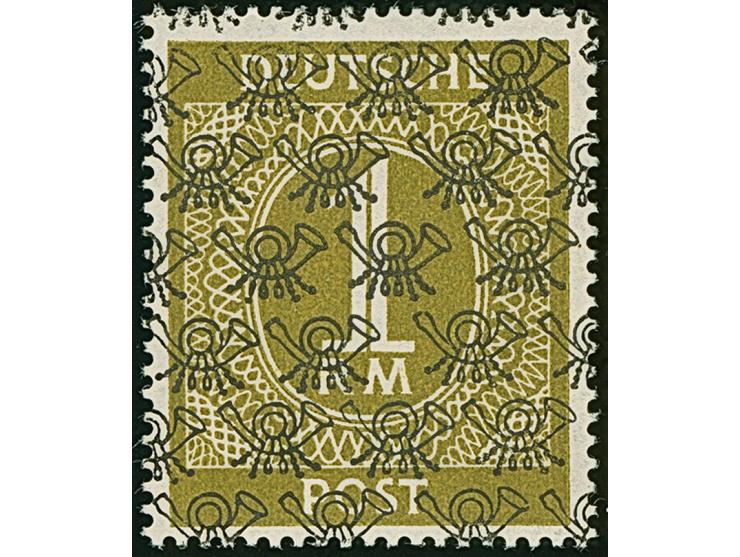 1 RM mit Netzaufdruck, postfrisch, einwandfrei. Signiert Dr. Dub und Schlegel BPP, Fotoattest H.-D. Schlegel BPP (2025)