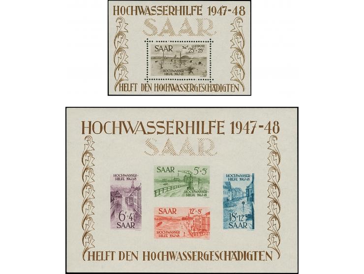 1948, Hochwasserhilfe-Blockpaar, einheitlich Type VIII, postfrisch, tadellos, teils sign. mit zwei Fotoattesten Geigle BPP (2
