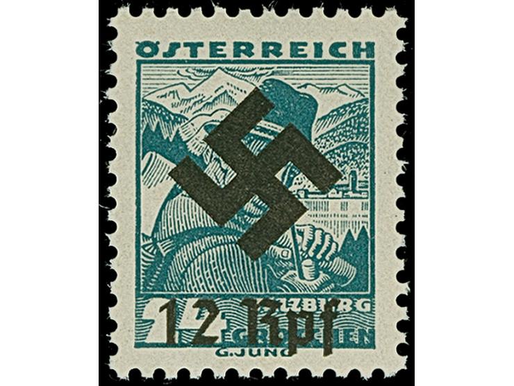 1938, Volkstrachten mit Hakenkreuz-Aufdruck, 3-12 Rpf., postfrisch, tadellos