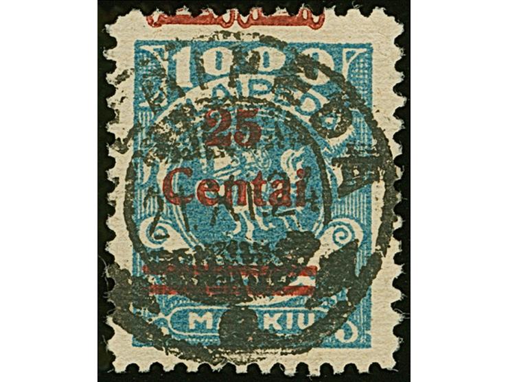 1923, 24-Werte 25 C. auf 1000 M., farbfrisch und gut gezähnt, sauber zentrisch gestempelt “KLAIPEDA 21.X.24", tadellos, Fotoa