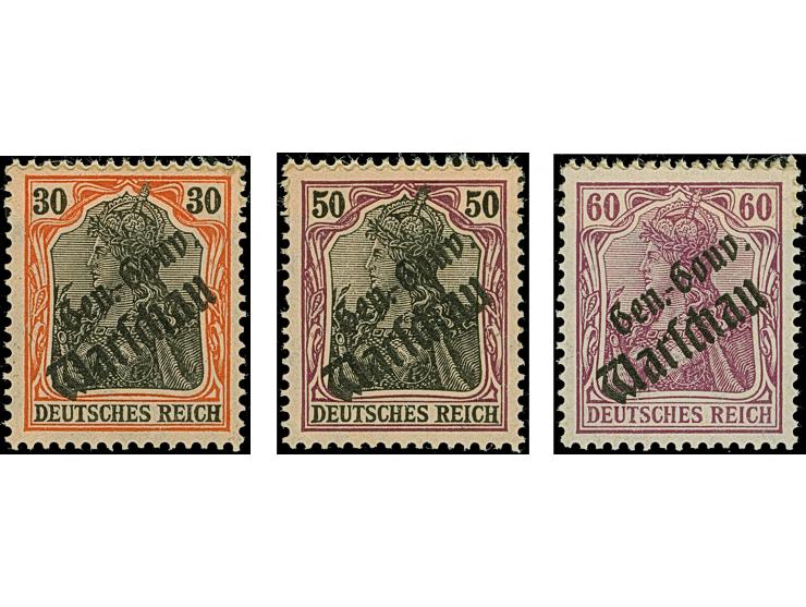 1917, Aufdruckessay “Gen.-Gouv. Warschau", in kleiner/großer Schwabacherschrift, obere Zeile nicht zentriert (Theuss Type 4),