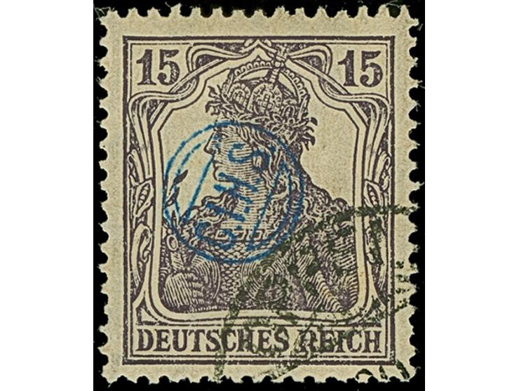 1920, Germania 15 Pfennig schwarzviolett, farbfrisch und gut gezähnt, sauber gestempelt, tadellos, sign. Mikulski und Befund 