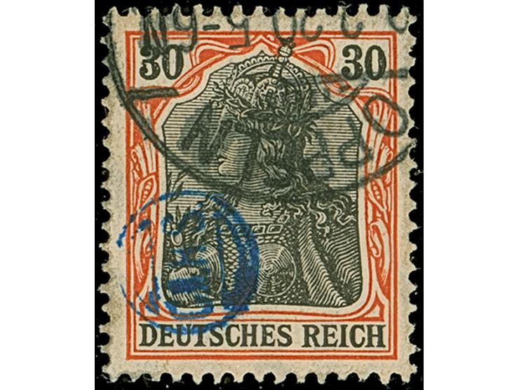 1920, Germania 30 Pfennig dunkelrotorange/schwarz auf chromgelb, farbfrisch und gut gezähnt, sauber gestempelt, tadellos, Bef