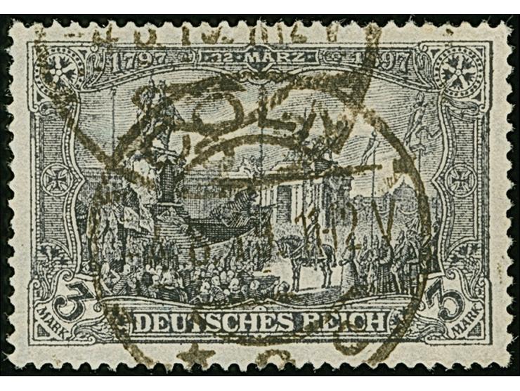 &nbsp;Kriegsdruck &nbsp;3 M. schwarzviolettgrau mit 26:17 Zähnungslöchern, sauber gestempelt, in einwandfreier Erhaltung,, Fo