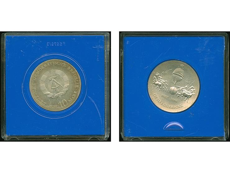 DDR: PROBE: 10 Mark 1977, Otto von Guericke, leichte Patina, Stempelglanz