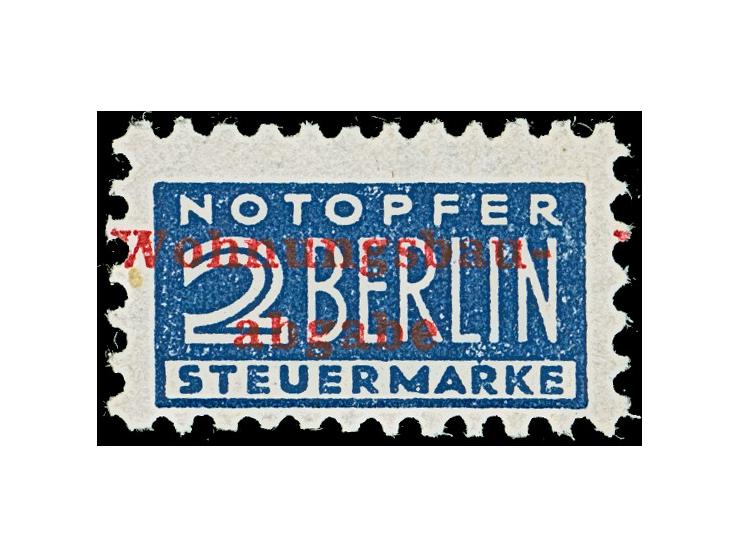 2 Pfg. blau gezähnt K 11 : 11¼, mit Wasserzeichen 1W und rotem Aulendorfer Aufdruck, postfrisch, in tadelloser Erhaltung, sig