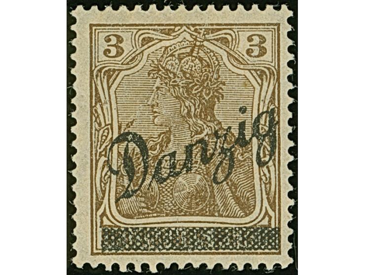 1920, Kleiner Innendienst 3 Pfennig, Probedruck mit schwarzem Aufdruck, sauber ungebraucht, tadellos, eine seltene Marke, sig