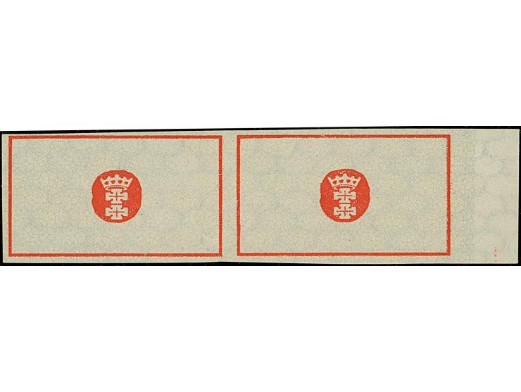 1922, Großes Staatswappen 5000 M., Phasendrucke, 4 verschiedene Phasendrucke, je im waagerechten Randpaar, dabei nur Rosetten