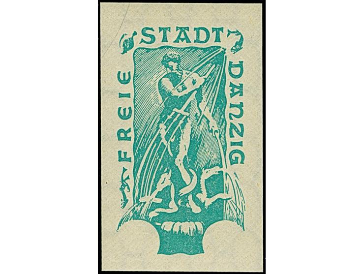 1937, WHW Denkmäler 25 Pfennig lebhaftbläulichgrün, ungezähnter Phasendruck nur des Mittelstücks, postfrisch, tadellos