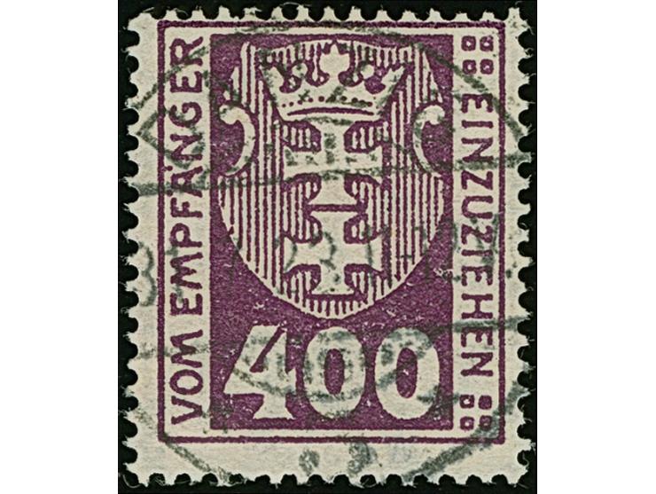 1923, Staatswappen 400 Mark, liegendes Wasserzeichen, farbfrisch und gut gezähnt, sauber und zentrisch, zeitgerecht gestempel
