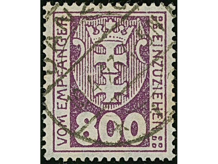 1923, Staatswappen 800 Mark, stehendes Wasserzeichen, farbfrisch und gut gezähnt, sauber zeitgerecht gestempelt, tadellos, ei