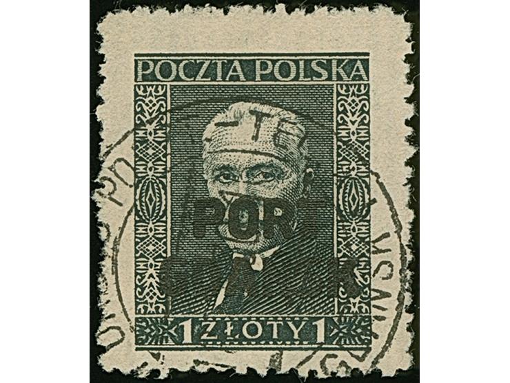 1929, 1 Zloty, senkrecht gestreift mit 16 Streifen, sauber gestempelt, üblich gezähnt, tadellos&nbsp;