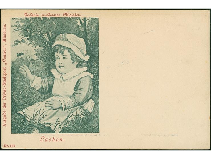 Courier: 1896, Bild-Ganzsachenkarten 3 und 6 Pfg. blau, acht verschiedene Karten mit der Nr. 52, 56,60, 102, 127, 150, 161 un