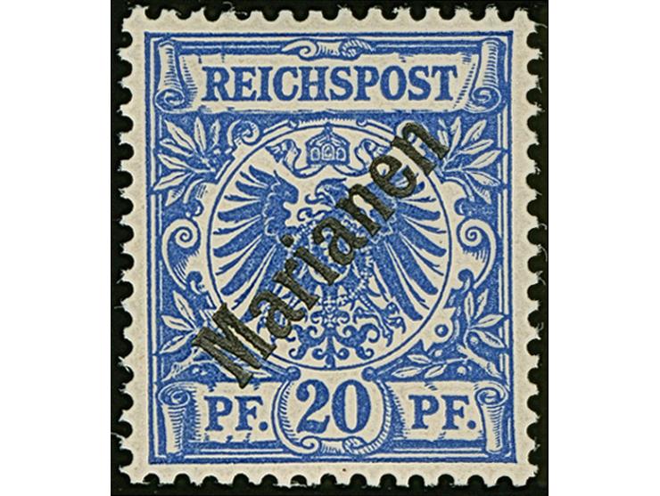 1899, Diagonalaufdruck 20 Pfg. violettultramarin, postfrisch, tadellos, sign. R. Steuer BPP