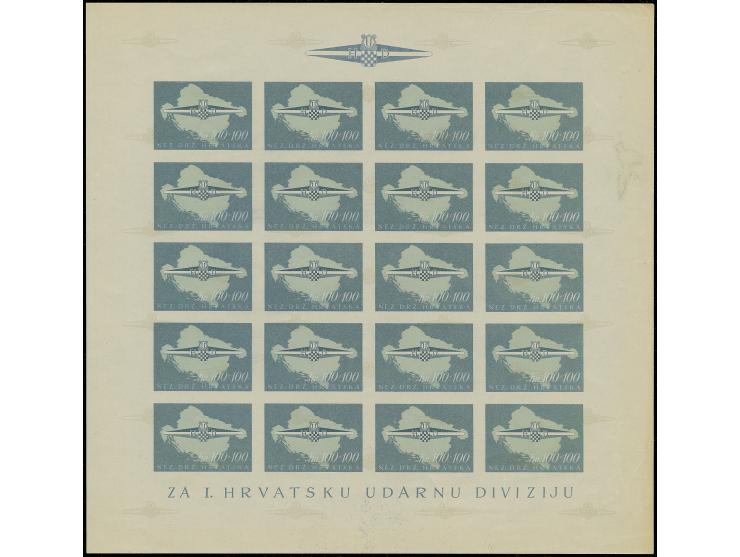 1945, Storm Division 50-100 k., imperforate proofs in original colours, each as complete sheet, mint never hinged, few stamps