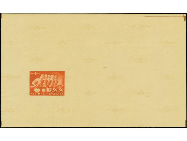 1945, Storm Division souvenir sheet, imperforate proof (230x140mm) with 50 k. orange only, mint never hinged with tiny gum ma