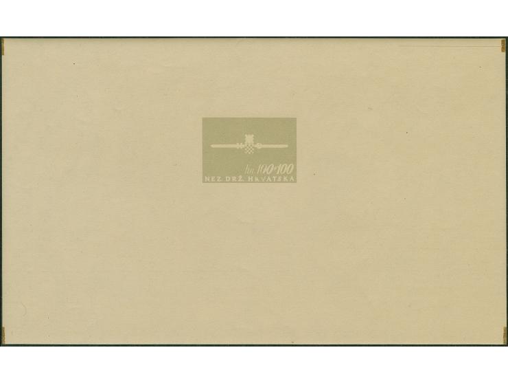 1945, Storm Division souvenir sheet, imperforate proof (230x140mm) with first printing phase of 100 k. only, mint never hinge