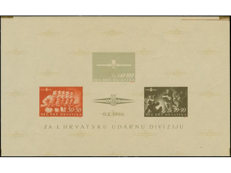 1945, Storm Division souvenir sheet, imperforate proof (230x140mm), 100 k. only with frist printing phase, mint never hinged 