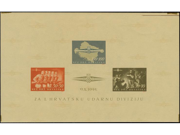 1945, Storm Division souvenir sheet, imperforate proof (230x140mm), mint never hinged with tiny gum marks from the hinge in t