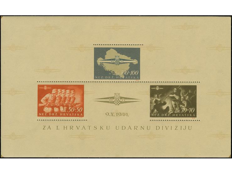 1945, Storm Division souvenir sheet proof (216x133mm), vertical perforation missing, mint never hinged, with very small gum m