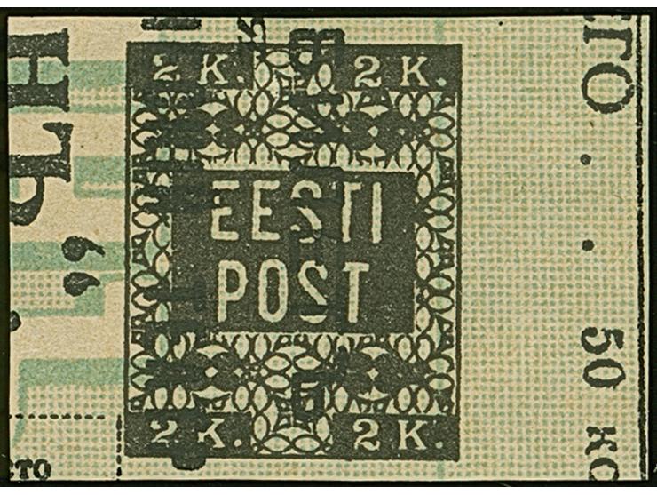 1918, Flower issue 2 kopeks black, Proof printed on front of cinema ticket, no gum as issued, fine