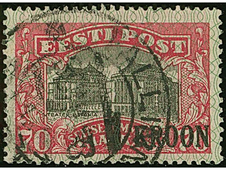 1923, Kroon-Surcharge 1 k. with "KROON" missing on the left side, used, very fine, a striking error, certificate Löbbering BP