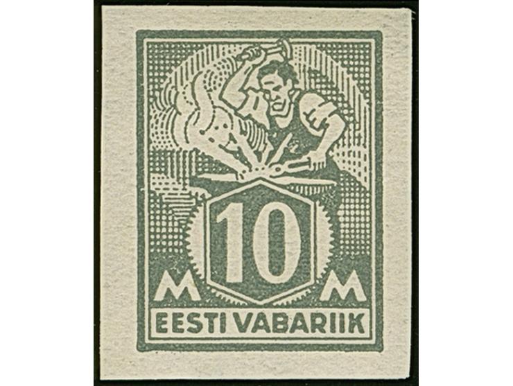 1928, Philatelic Exhibition 10 mark gray, imperforated, mint never hinged, very fine and scarce, signed Nemvalz a.o.