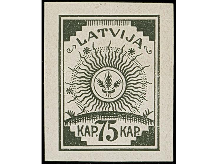 1919, Ear of corn 3-5 kopeks and 15-75 kopeks black, on chalky paper, without gum, fine, 3 kopeks signed, certificate Watzke 