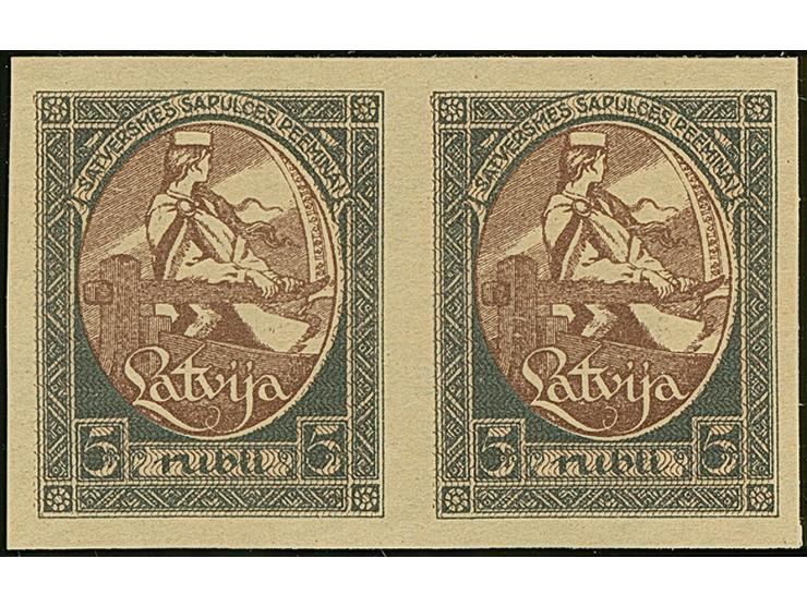 First Constitution Assembly 3-5 rubel, imperforated archive proofs, horizontal pairs, without gum, very scarce, fine, signed 