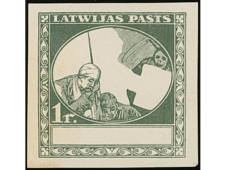 1920, Red Cross 20 kopeks -1 rubel gray on chalky paper, frame only, without gum, scarce, fine