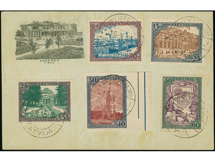 1925, Tercentenary of Liepaja 6-50 s., complete set, tied by special cds. to reverse of local registered card, fine and scarc