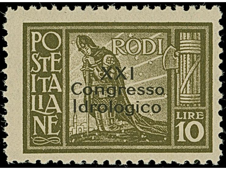 1930, Congresso Idrologico 5 c. – 10 l., 5 c. and 50 c. hinge marks, otherwise mint never hinged, &nbsp;very fine, private si